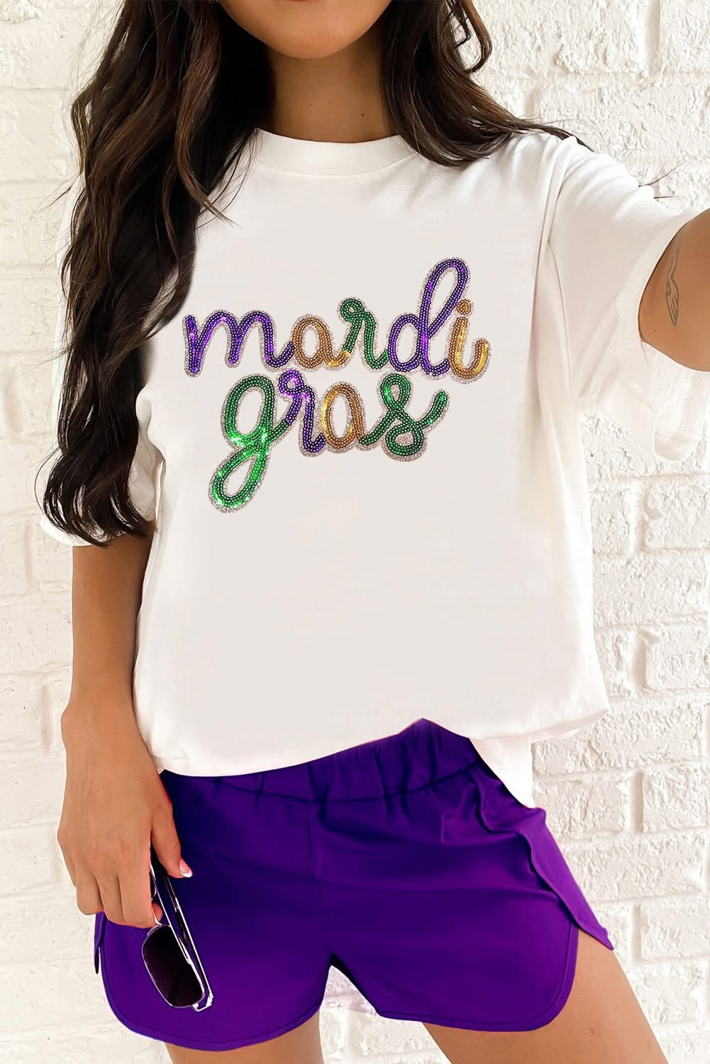 Sequin Mardi Gras Top