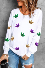 Load image into Gallery viewer, Mardi Gras Sequined Sweatshirt
