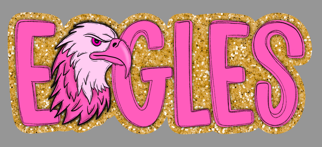 Pink & Gold Glitter Eagles
