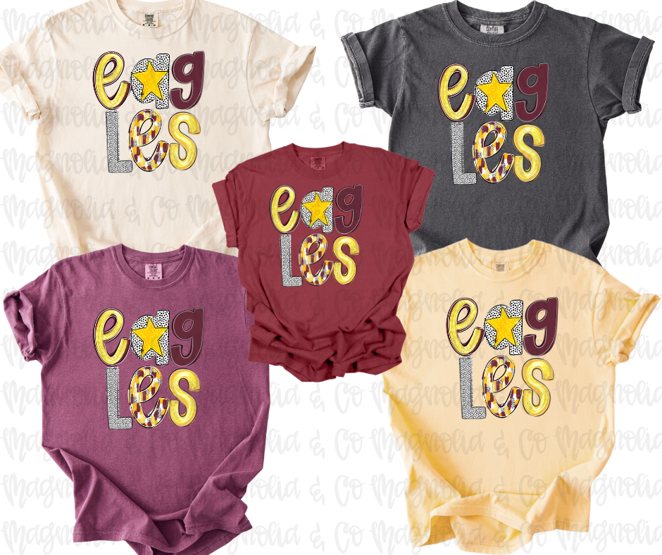 FBCA Eagles Stacked Doodle Tee